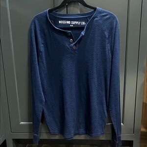 Mossimo Supply Co. Men's Navy Long Sleeve Henley